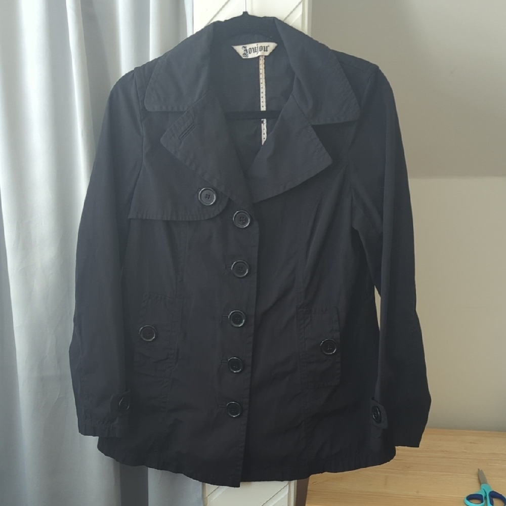 Jou Jou Black Women's Trench Coat